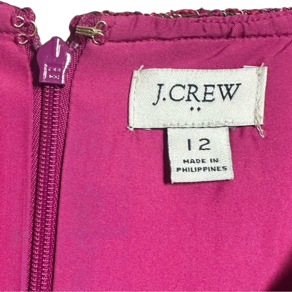 J. Crew Factory Womens Sleeveless Lined Pink Tweed Shift Dress Preppy Size 12 - Picture 4 of 13